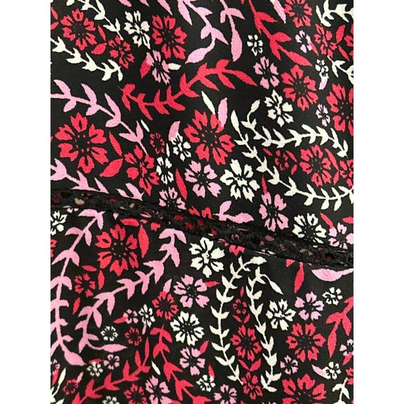 Talbot's Women's Red Pink Floral Blouse Size 2XP Petite Plus Size Long Sleeve - Picture 4 of 6